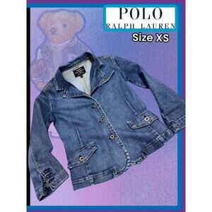 Polo Jeans Co. Ralph Lauren Women's Blue Button Up Denim Jacket Size XS